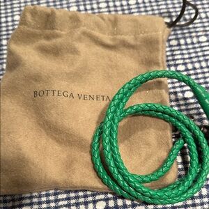 Bottega Veneta Green Braided Leather Accessory